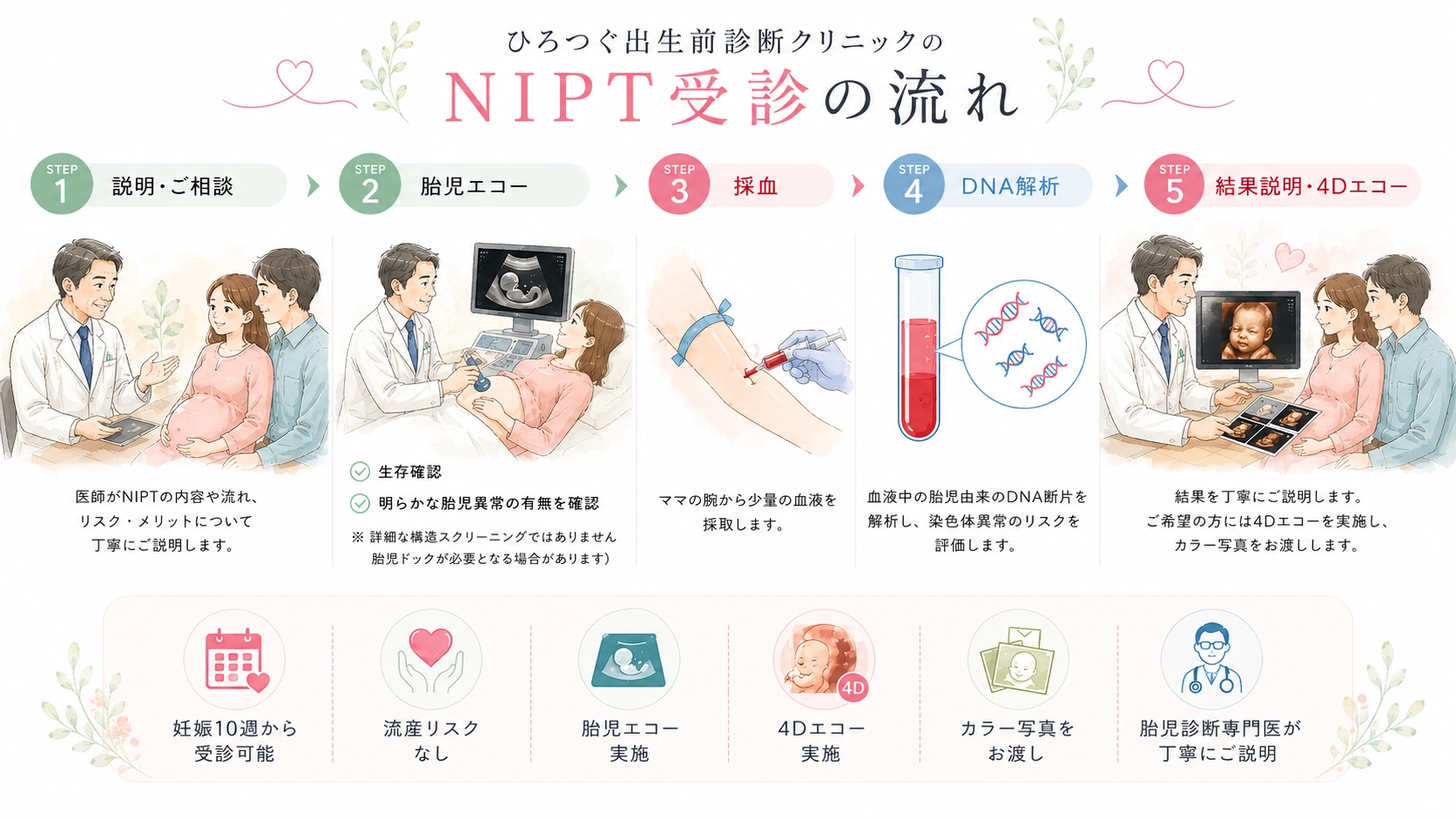 NIPTの検査の流れ